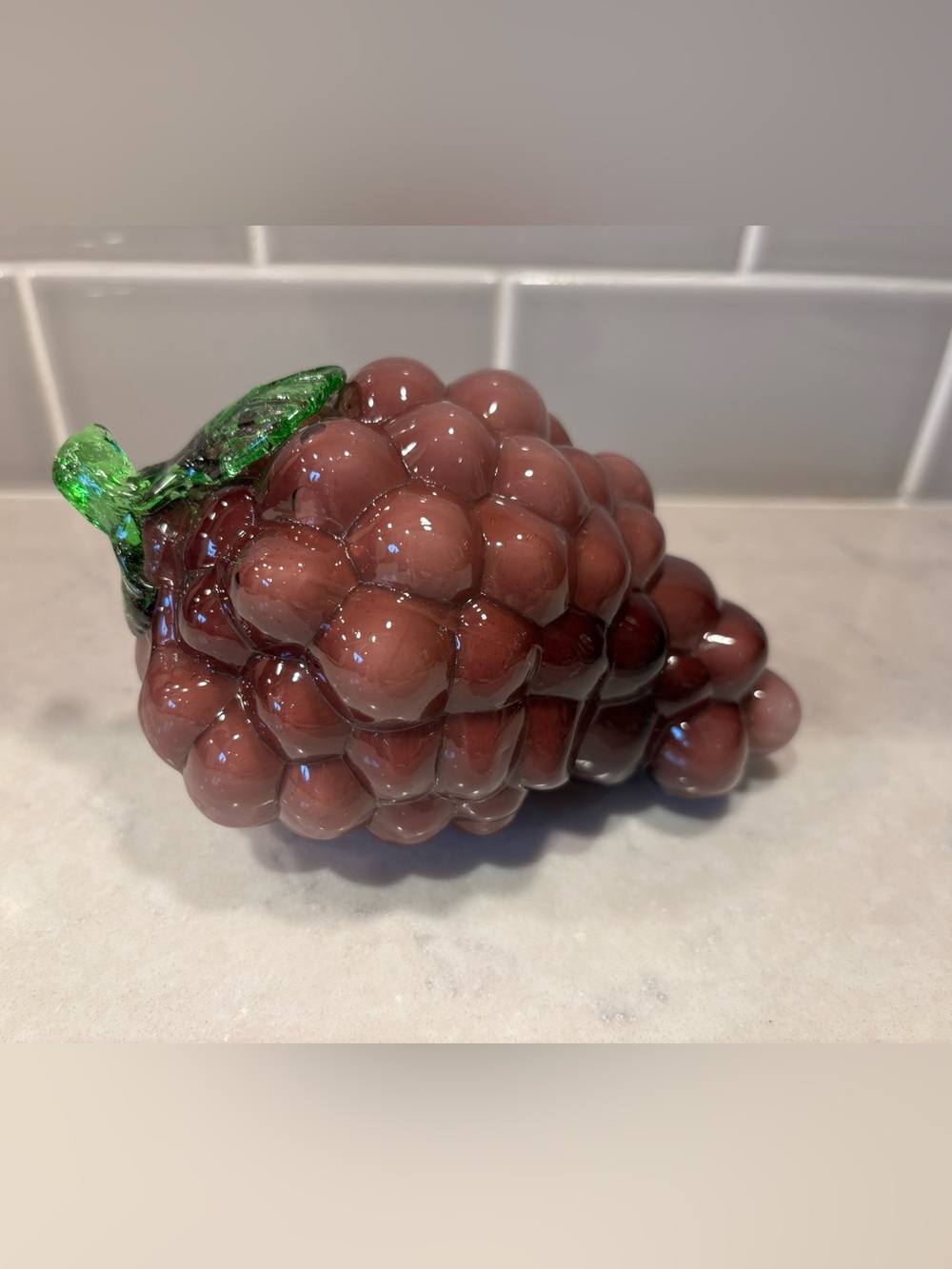 Vintage 🍇 glass purple grape cluster mcm decor murano style